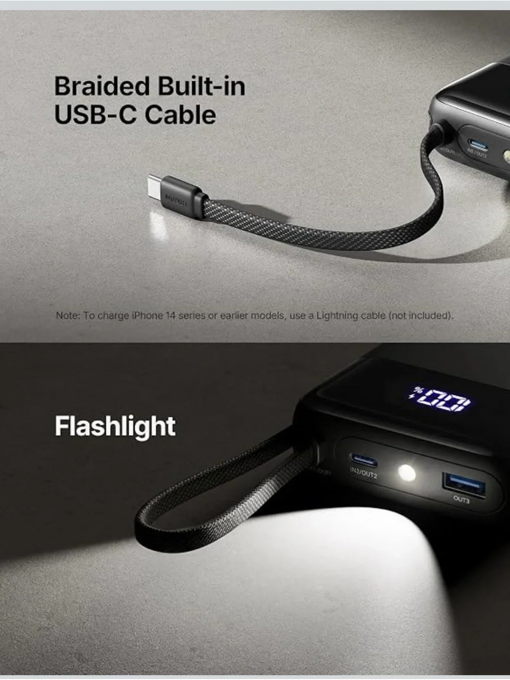 45W Fast Charge Portable Power Bank - Black